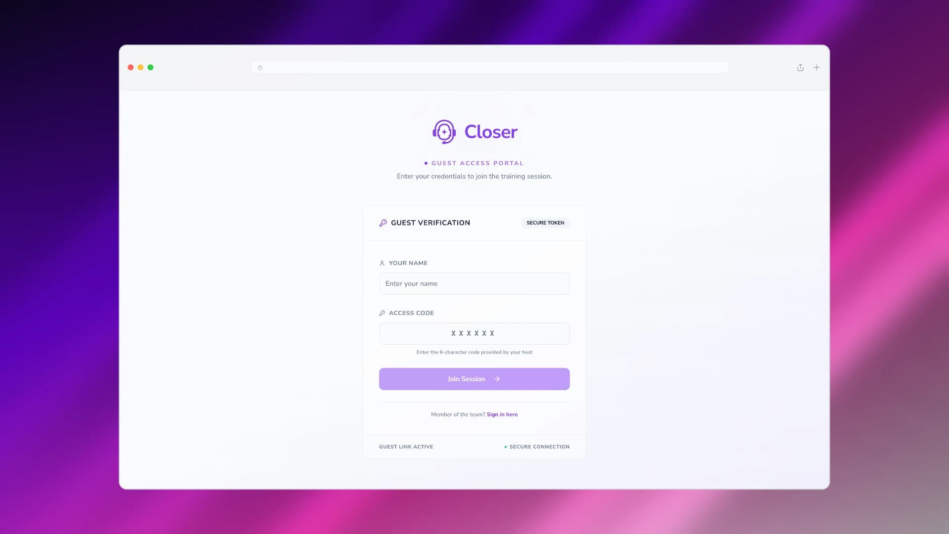 Ephemeral Guest PIN Candidate Assessment Portal