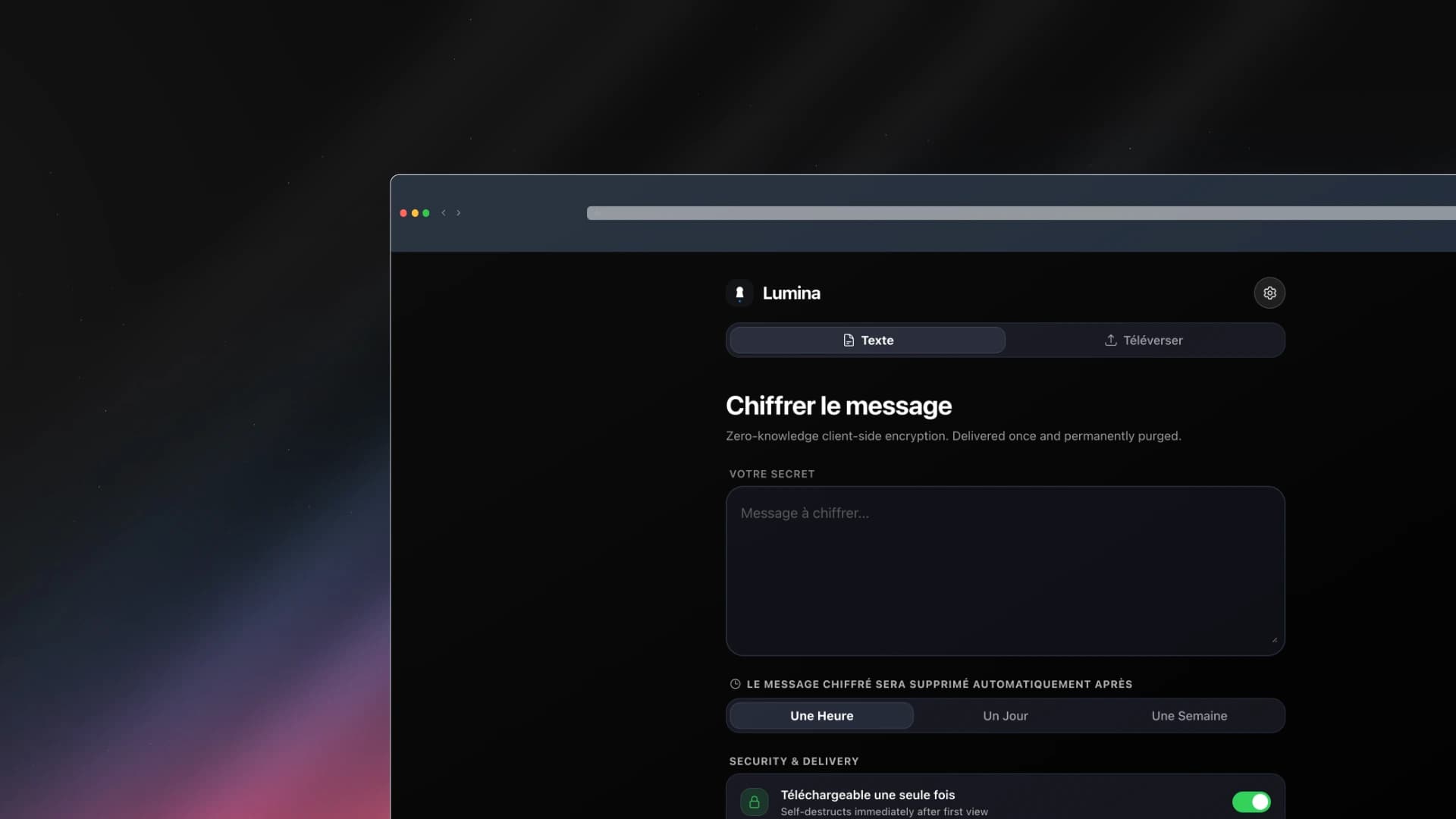 Lumina — Zero-Knowledge Ephemeral Secrets & File Sharing Platform