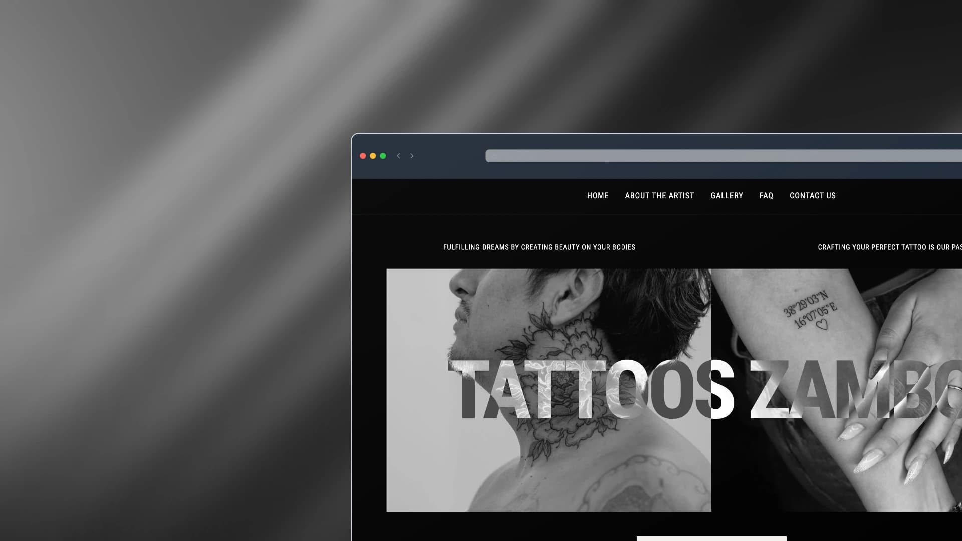 Zambo Tattoo — Studio Landing Page & Artist Showcase