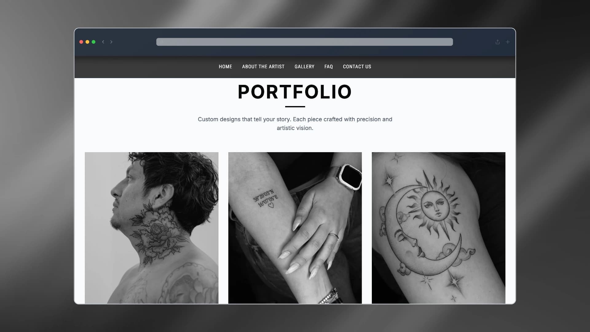 Zambo Tattoo Artwork Showcase & Masonry Portfolio Grid