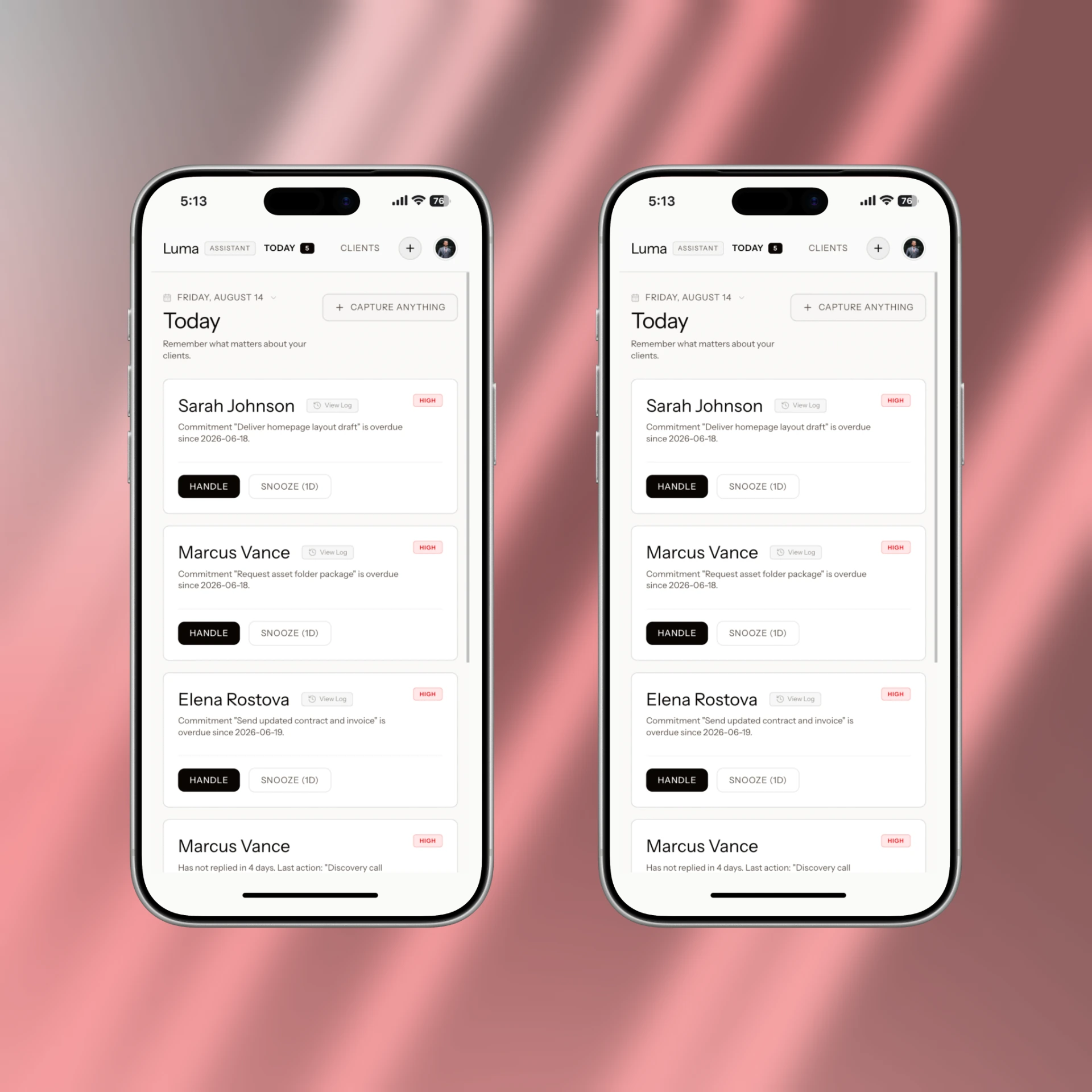 FIG 02: Mobile Conversational Capture & Focus Queue