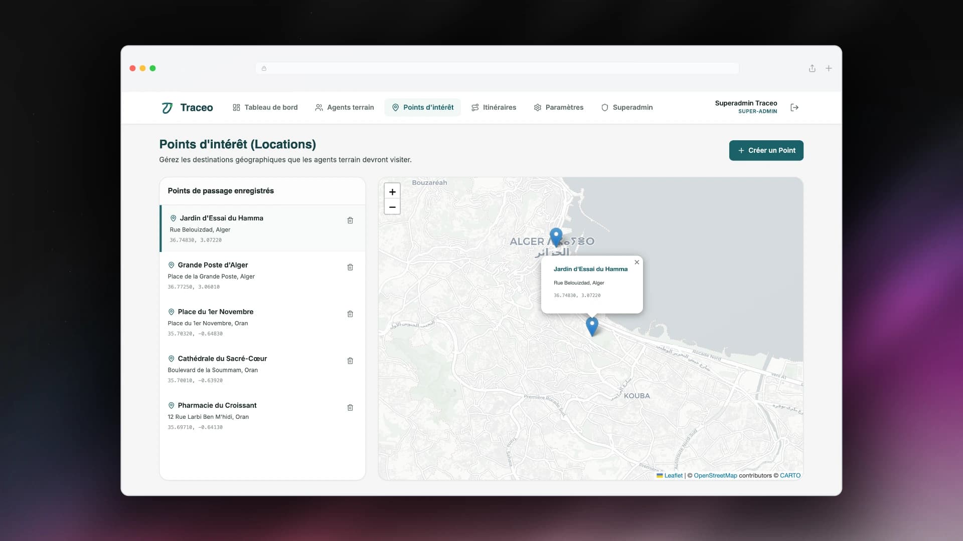 Traceo Geospatial Point-of-Interest & Geofencing Database
